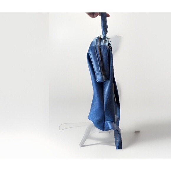 MATT & NAT VIGNELLI Vegan Leather Backpack DWELL Blue Adjustable Strap Top Zip